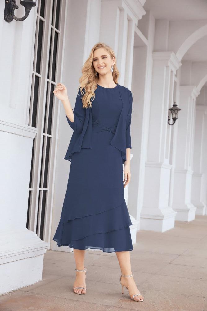 Robe de soirée deux pièces Sunnderly, coupe trapèze, pour la mère de la mariée, référence SY28072