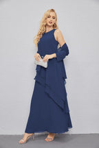 Vestidos de madre de la novia con cárdigan ligero abierto al frente, vestido formal de fiesta 28081 