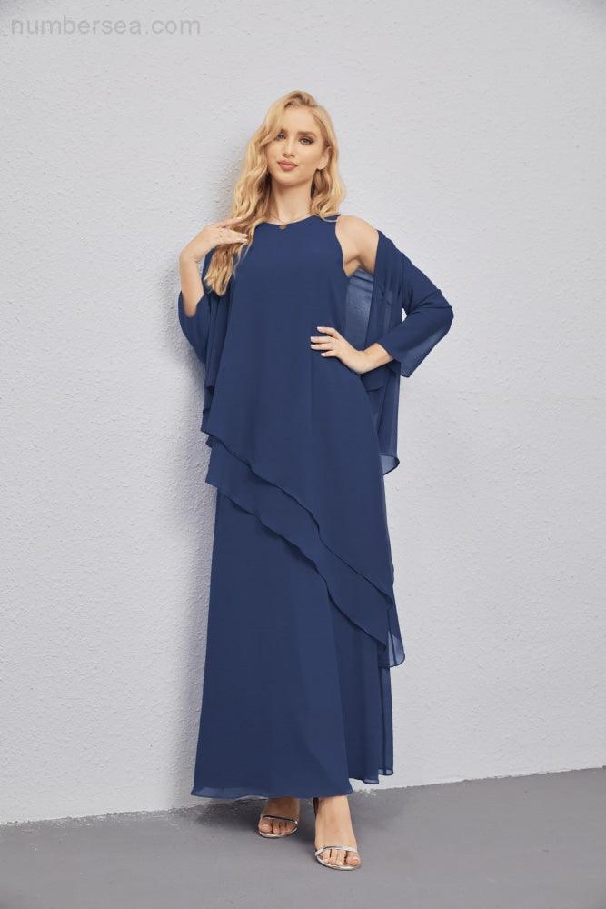 Vestidos de madre de la novia con cárdigan ligero abierto al frente, vestido formal de fiesta 28081 