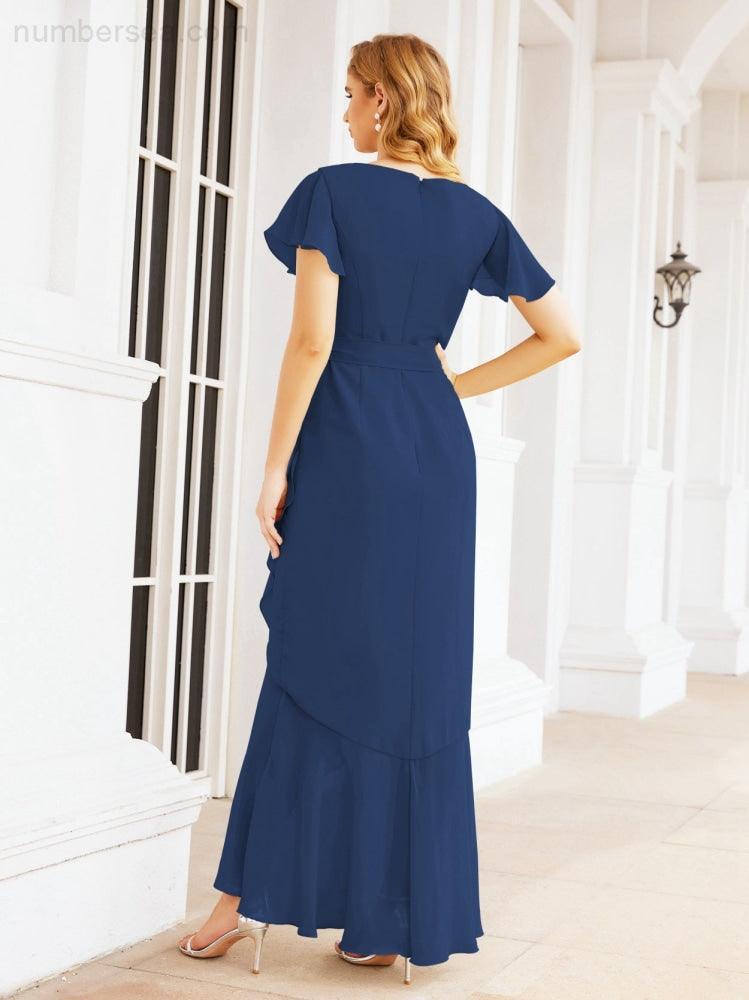 Baoleely Ruffled Bridesmaid Dresses Mermaid Formal Violin Evening Party Prom Gowns 28042