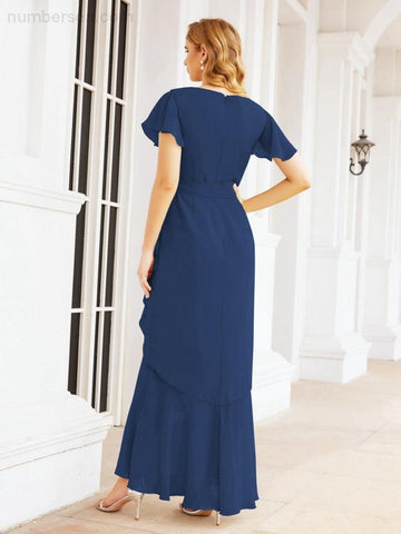 Vestidos de dama de honor Baoleely con volantes, estilo sirena, para fiestas formales, vestidos de noche, bailes de graduación y vestidos de violín 28042