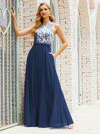 Robe de demoiselle d'honneur en dentelle, longueur au sol, avec poches, 28017 