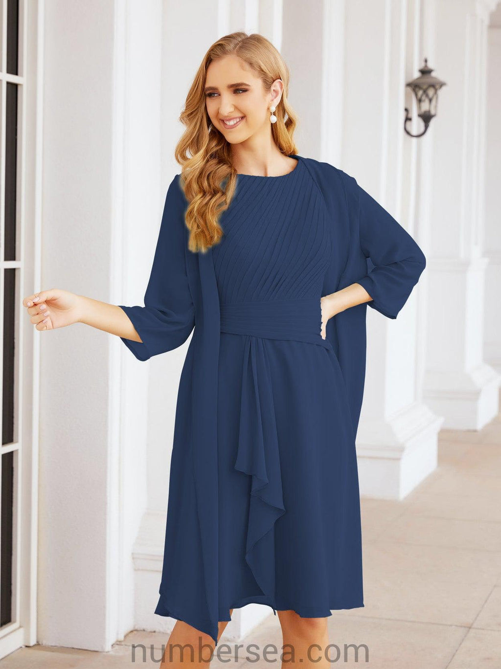 Vestidos de la madre de la novia de Sunderly, vestido de graduación, vestido plisado informal SY28065