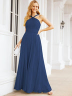 Baoleely Crisscross Halter Bridesmaid Dresses for Party Wedding Evening Prom Maxi Ball Gowns 28053