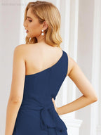 Baoleely One Shoulder Bridesmaid Dresses Long Formal Prom Gowns 28048