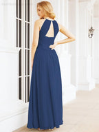 Baoleely Sleeveless Bridesmaid Dresses Long Prom Gown Zipper with Keyhole Back 28056