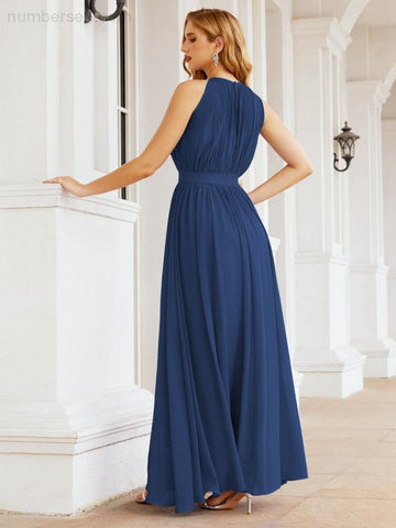 Baoleely Halter Bridesmaid Dress Empire Waist Formal Evening Prom Gown for Mother of The Bride 28030