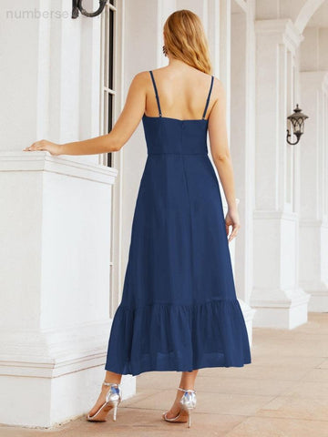 Baoleely Blackless Strap Bridesmaid Dress Ankle Length 28028