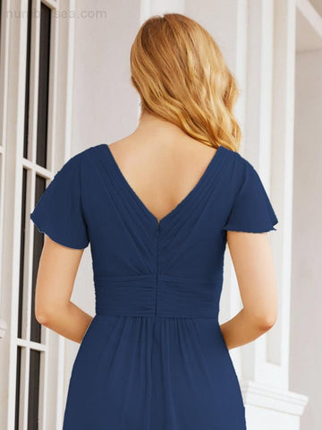 Baoleely Formal Prom Gowns for Mother of The Bride Cap Sleeves Bridesmaid Dress 28047