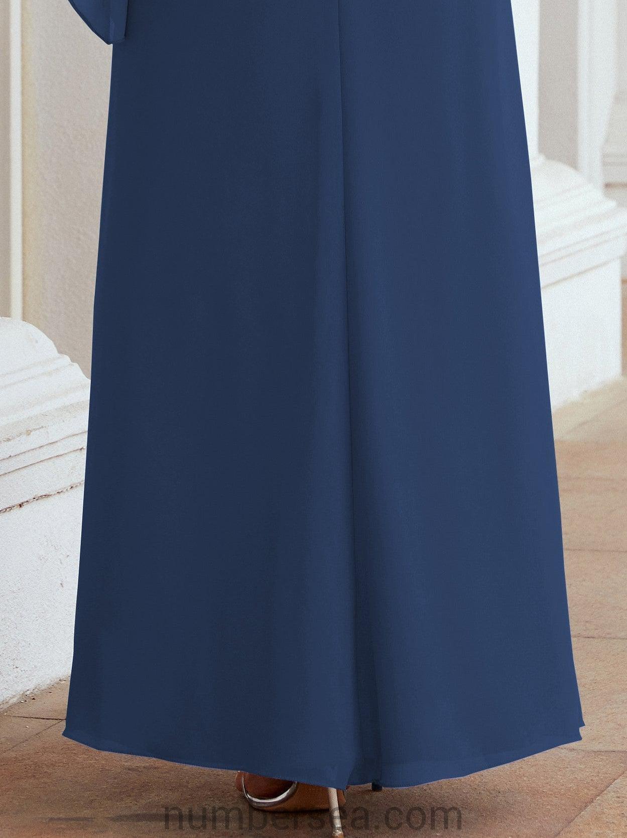 Vestido largo de fiesta formal Sunderly para la madre de la novia con capa de volantes SY28026