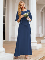 Vestido largo de fiesta formal Sunderly para la madre de la novia con capa de volantes SY28026