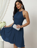 Navy Blue Size 4 Short Prom Dress Homecoming Dress SEA28011