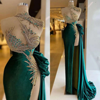 Robes de bal vertes, robes de bal sexy, robes de soirée pas chères, robes de soirée fendues sur le côté, nouveautés robes de soirée Y522