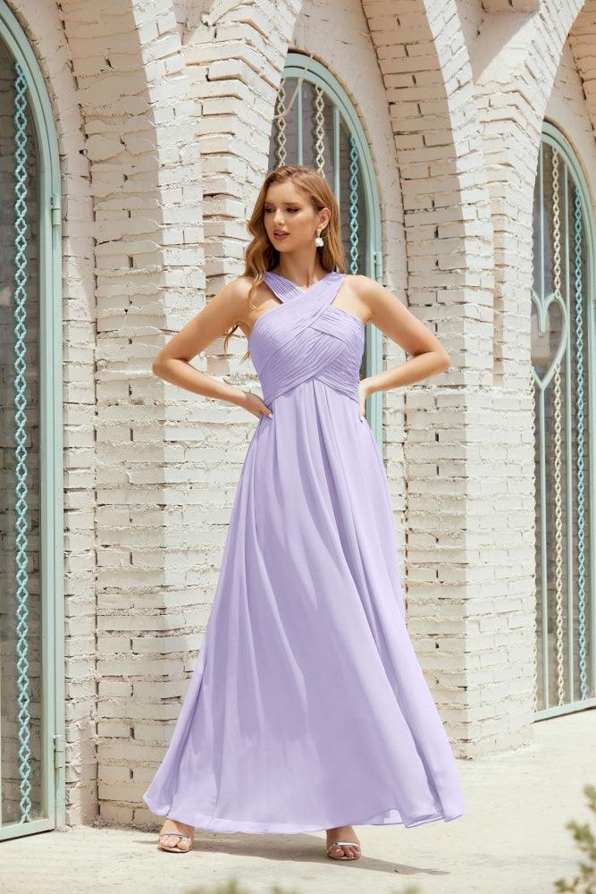 Vestidos de dama de honor con cuello halter, vestido formal de cóctel o de fiesta 28015 