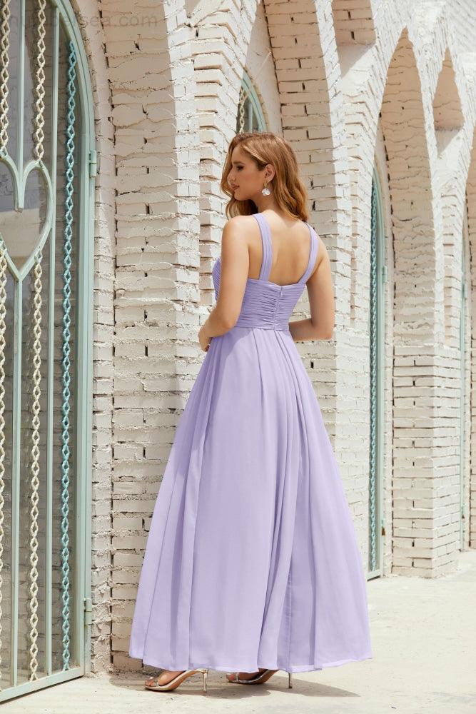 Vestidos de dama de honor con cuello halter, vestido formal de cóctel o de fiesta 28015 