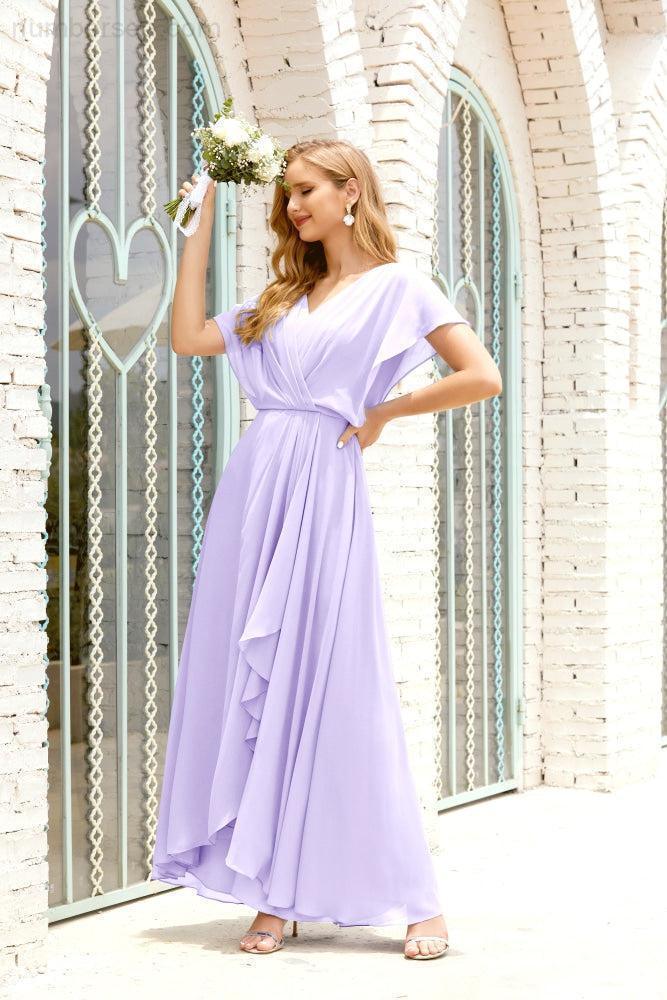 Vestido Baoleely para la madre de la novia, talla grande, escote en V, largo hasta el suelo, formal, para invitada de boda 28020