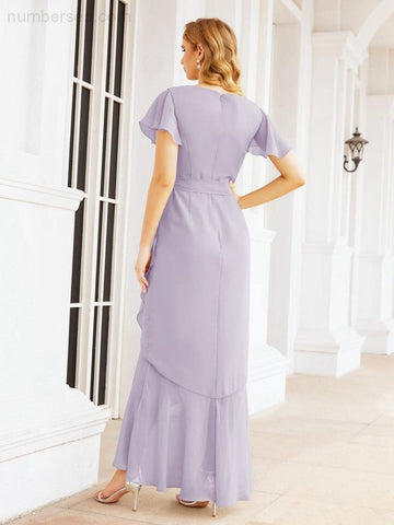 Vestidos de dama de honor Baoleely con volantes, estilo sirena, para fiestas formales, vestidos de noche, bailes de graduación y vestidos de violín 28042