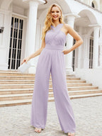 Baoleely Crisscross Neck Jumpsuit Formal Evening Dress Long Bridesmaid Dresses Bell-bottomed Pants 28033