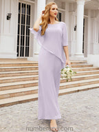 Vestido largo de fiesta formal Sunderly para la madre de la novia con capa de volantes SY28026