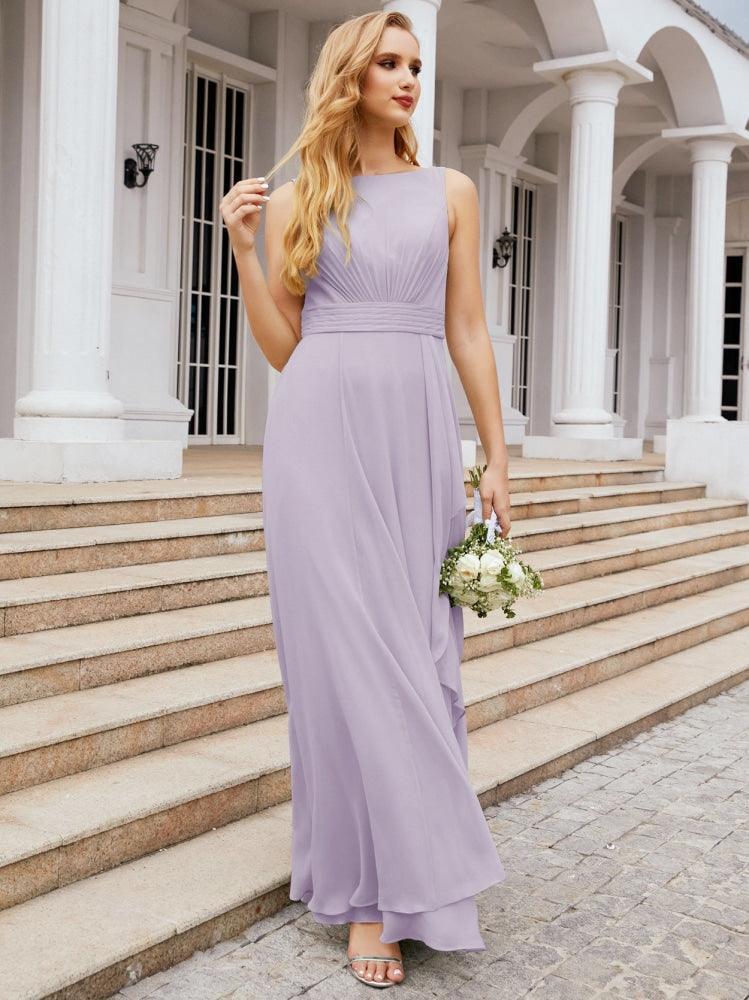 Baoleely Bridesmaid Dresses for Wedding Ruffles Long Formal Prom Gowns 28039