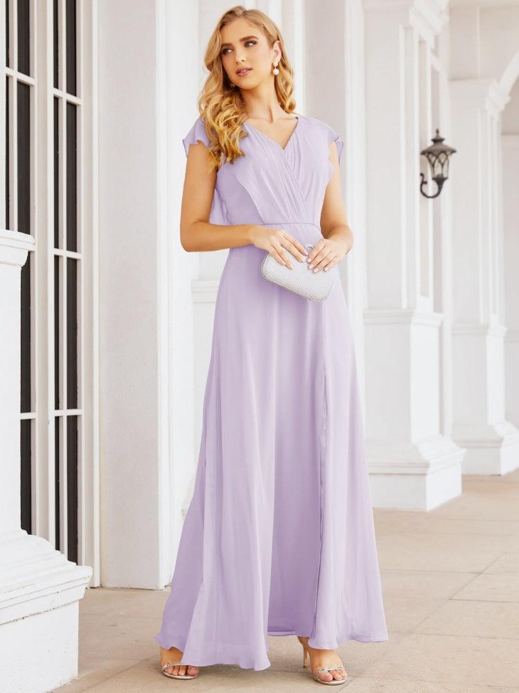 Robe de demoiselle d'honneur Sunnderly, robe de bal formelle à cape, robe dos nu pour la mère de la mariée SY28058 