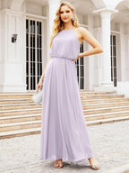 Baoleely  Halter Long Bridesmaid Dresses Formal A line Juniors Dress 28029