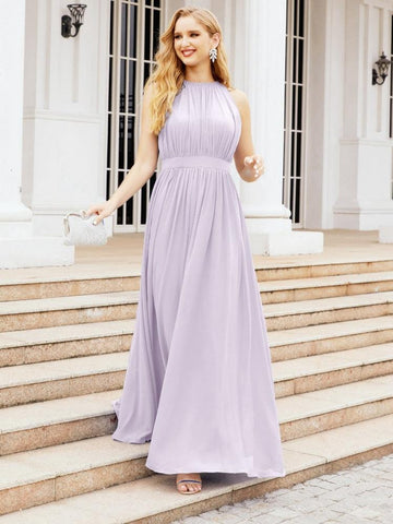 Baoleely Halter Bridesmaid Dress Empire Waist Formal Evening Prom Gown for Mother of The Bride 28030