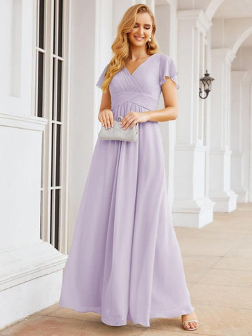 Baoleely Formal Prom Gowns for Mother of The Bride Cap Sleeves Bridesmaid Dress 28047