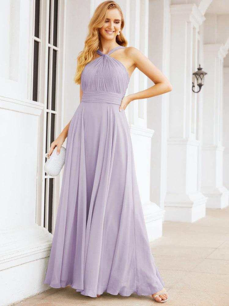 Baoleely Crisscross Halter Bridesmaid Dresses for Party Wedding Evening Prom Maxi Ball Gowns 28053