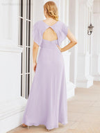 Robe de demoiselle d'honneur Sunnderly, robe de bal formelle à cape, robe dos nu pour la mère de la mariée SY28058 