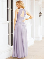 Baoleely Sleeveless Bridesmaid Dresses Long Prom Gown Zipper with Keyhole Back 28056