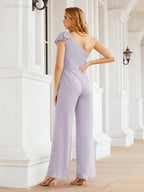 Baoleely Women's One Shoulder Long Jumpsuit Formal Evening Dress Long Bridesmaid Dresses Pants Wedding Party 28034