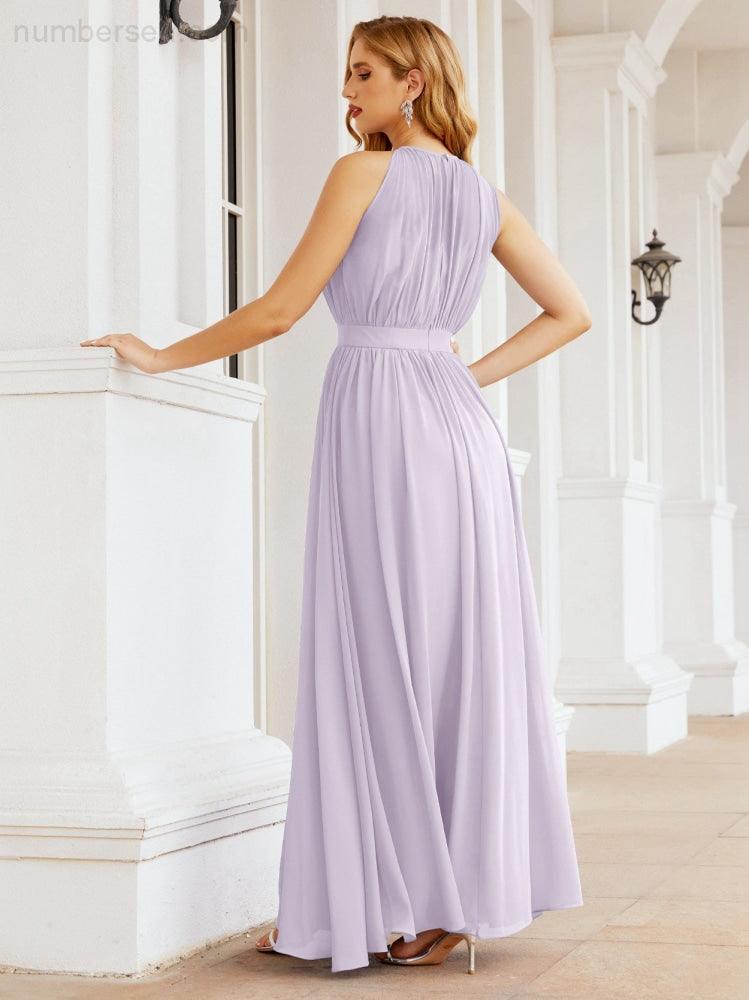 Baoleely Halter Bridesmaid Dress Empire Waist Formal Evening Prom Gown for Mother of The Bride 28030