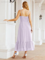 Baoleely Blackless Strap Bridesmaid Dress Ankle Length 28028