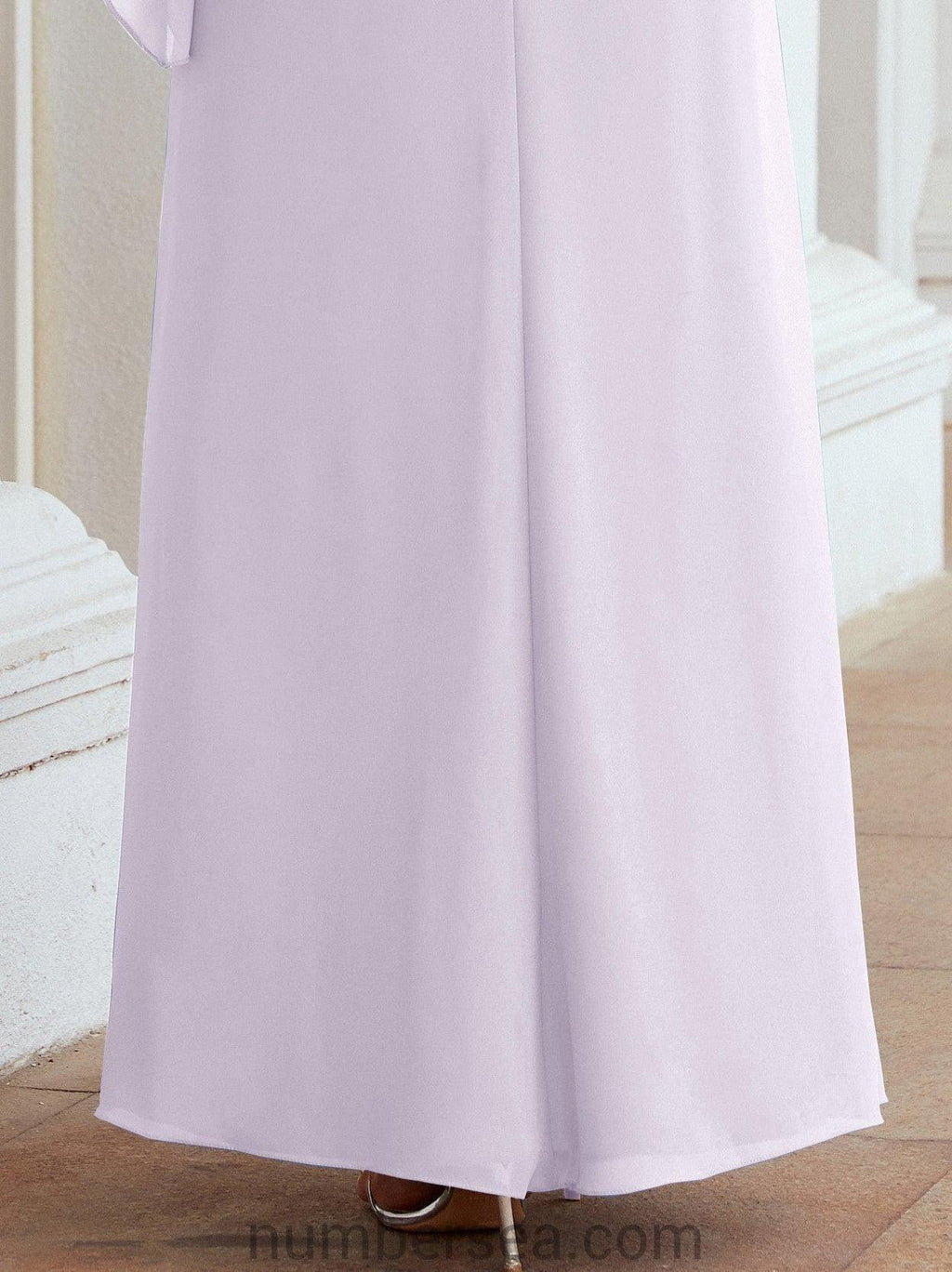 Vestido largo de fiesta formal Sunderly para la madre de la novia con capa de volantes SY28026