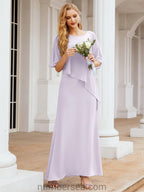Vestido largo de fiesta formal Sunderly para la madre de la novia con capa de volantes SY28026