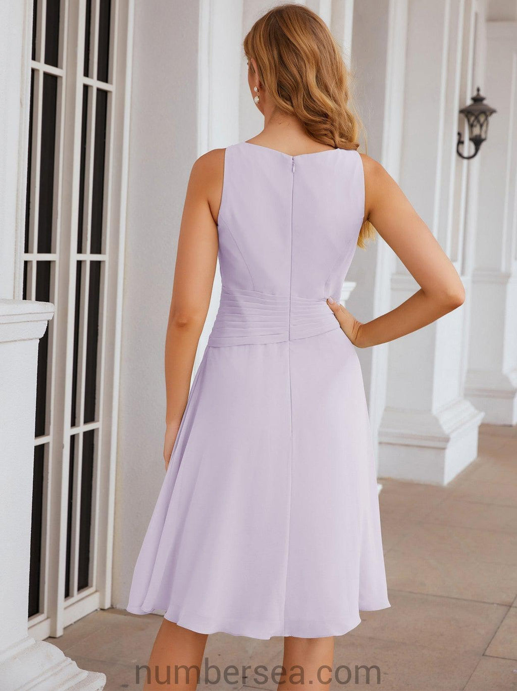 Vestidos de la madre de la novia de Sunderly, vestido de graduación, vestido plisado informal SY28065