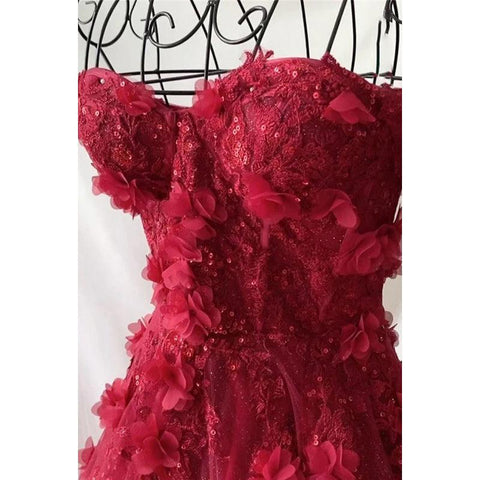 Glamorous & Dramatic Off-Shoulder Sleeveless A-Line Applique Evening Party Prom Dress