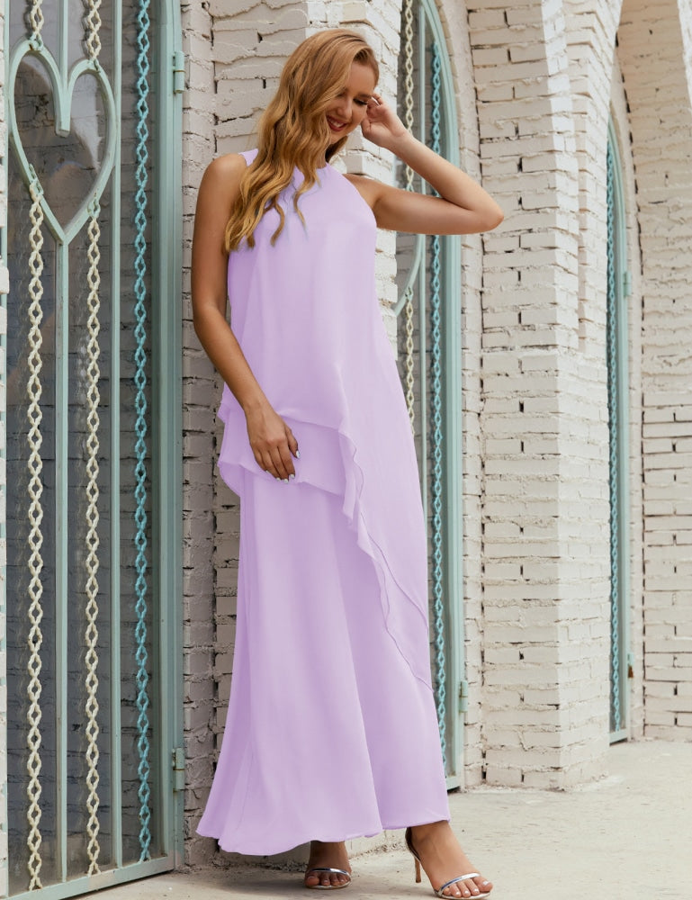 Vestido largo de gasa de talla grande para la madre de la novia, vestido de gala para dama de honor, vestido de graduación SY28019