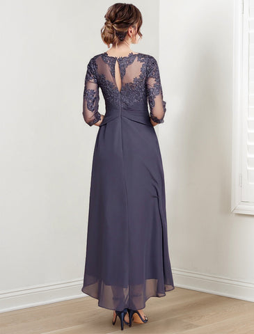A-Line/Princess Scoop Tea-Length Mother of the Bride Dresses