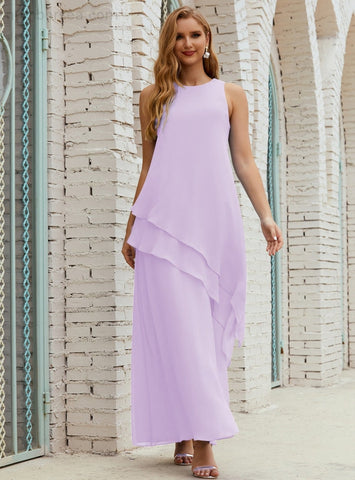 Vestido largo de gasa de talla grande para la madre de la novia, vestido de gala para dama de honor, vestido de graduación SY28019