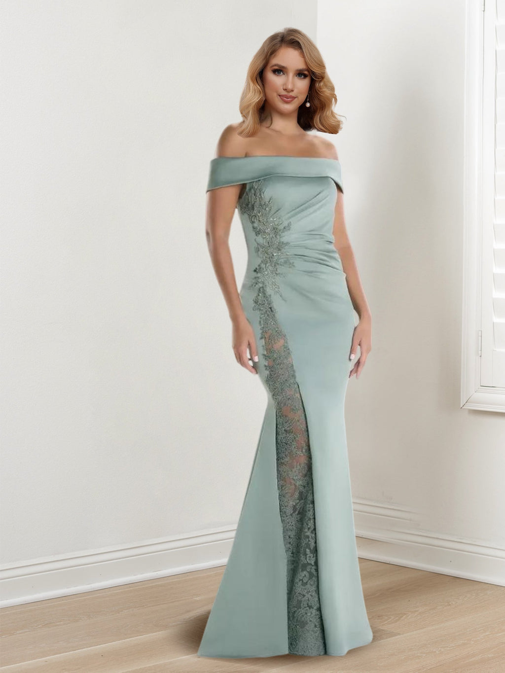 Vestidos de corte recto/columna sin mangas con hombros descubiertos para la madre de la novia 
