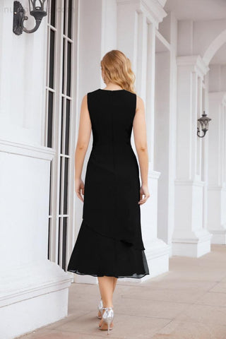 Vestido de fiesta formal de dos piezas corte A para la madre de la novia Sunderly SY28072