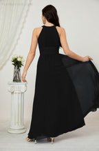 Robe de soirée formelle Baoleely en mousseline de soie, col licou, longue, sans manches, robe de demoiselle d'honneur 2802 