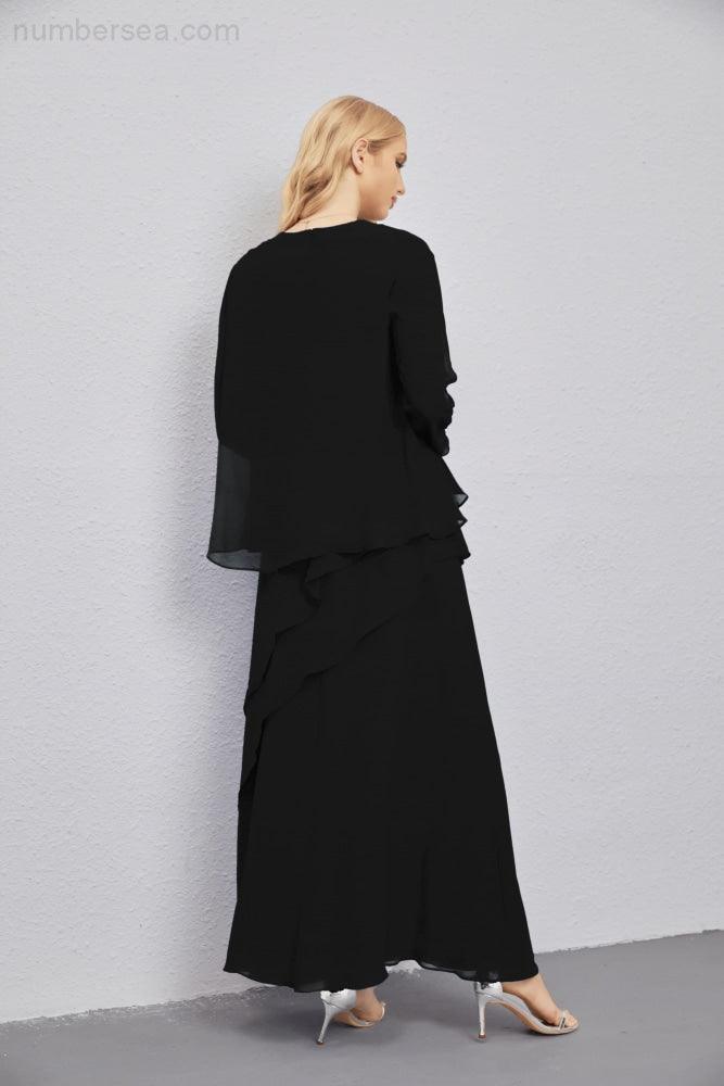 Vestidos de madre de la novia con cárdigan ligero abierto al frente, vestido formal de fiesta 28081 