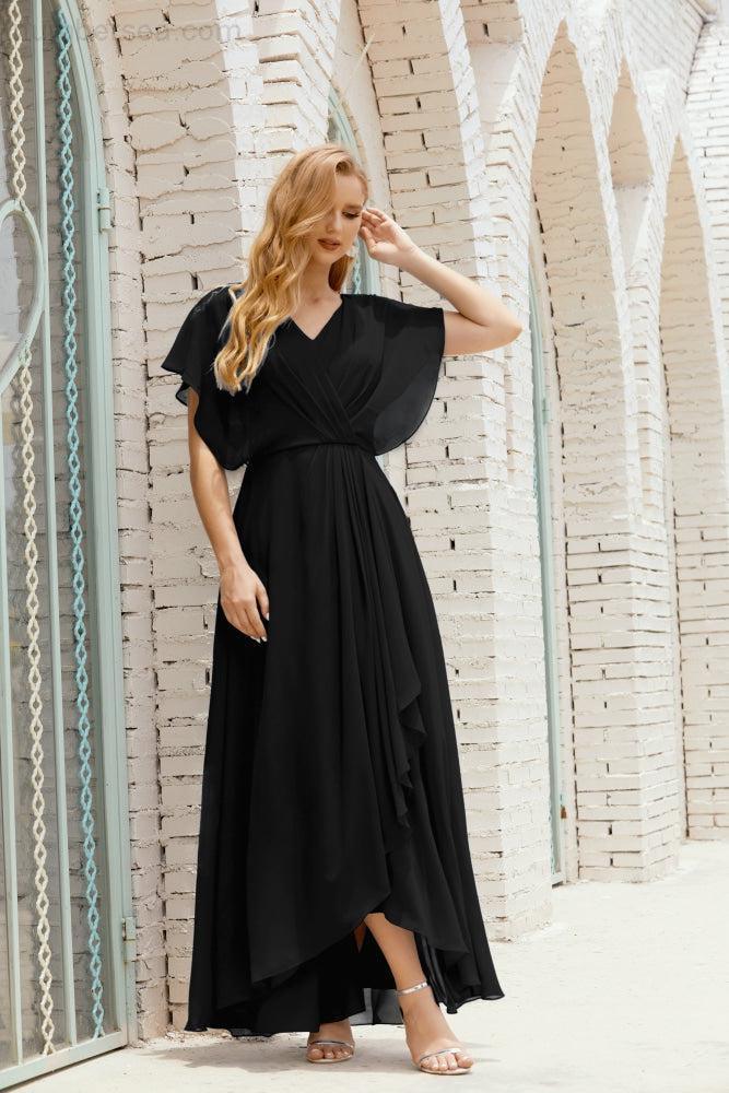 Vestido Baoleely para la madre de la novia, talla grande, escote en V, largo hasta el suelo, formal, para invitada de boda 28020