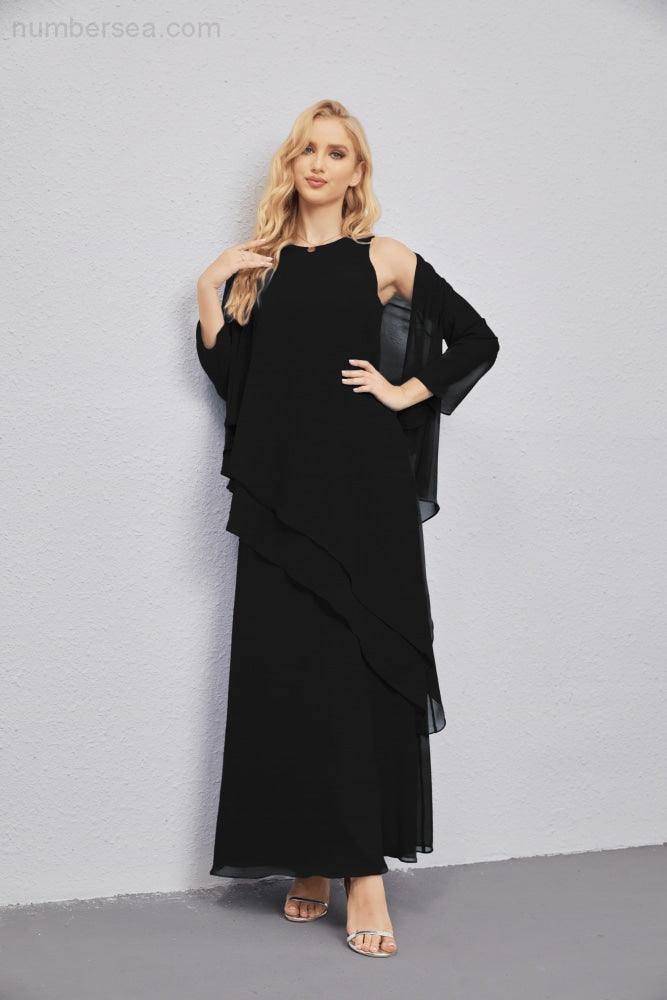 Vestidos de madre de la novia con cárdigan ligero abierto al frente, vestido formal de fiesta 28081 