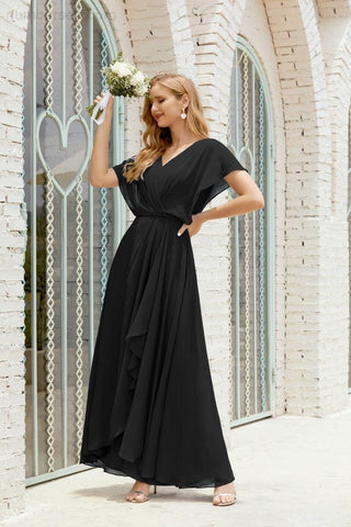 Vestido Baoleely para la madre de la novia, talla grande, escote en V, largo hasta el suelo, formal, para invitada de boda 28020