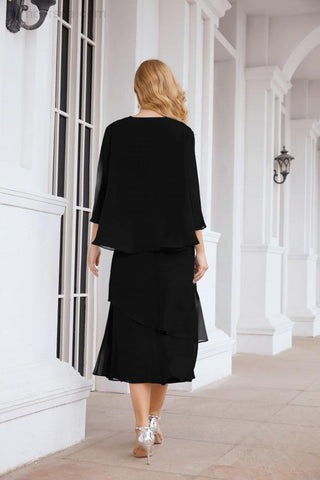 Vestido de fiesta formal de dos piezas corte A para la madre de la novia Sunderly SY28072