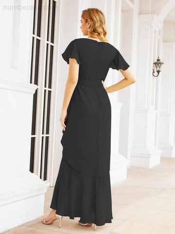 Vestidos de dama de honor Baoleely con volantes, estilo sirena, para fiestas formales, vestidos de noche, bailes de graduación y vestidos de violín 28042